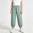 thumbnail image 3 of Lmnyox Sweatpants for Kids Plain Quick Dry Elastic Waist Workout Trousers Teen Casual Cuffed Joggers with Pockets, 3 of 9