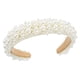 thumbnail image 4 of EeaseMX 1 pieza de tocado elegante de perlas barrocas para novia, accesorio para vestido de novia, color blanco, 4 of 8