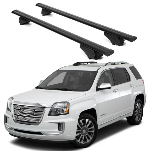 ERKUL Roof Rack Cross Bars for GMC Terrain 2010-2017 | Aluminum Crossbars with Anti Theft Lock for Rooftop | Compatible with Raised Rails - Black