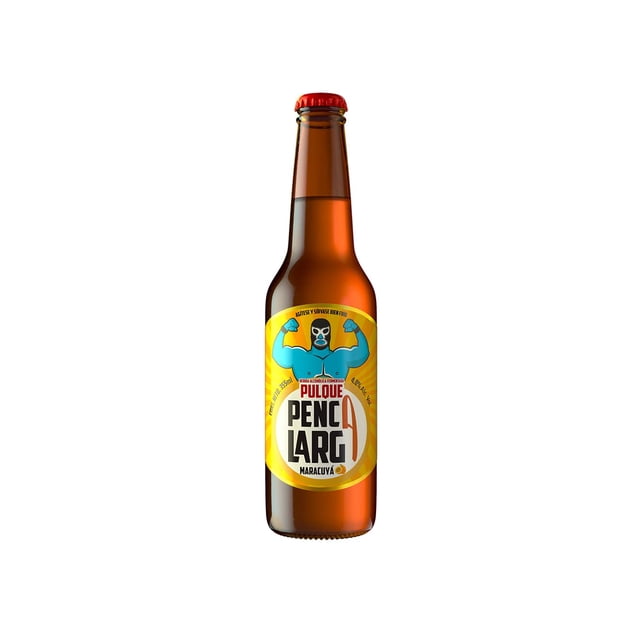 Pulque Penca Larga, pulque premium pasteurizado, 12 botellas de 355 ml (Maracuyá)