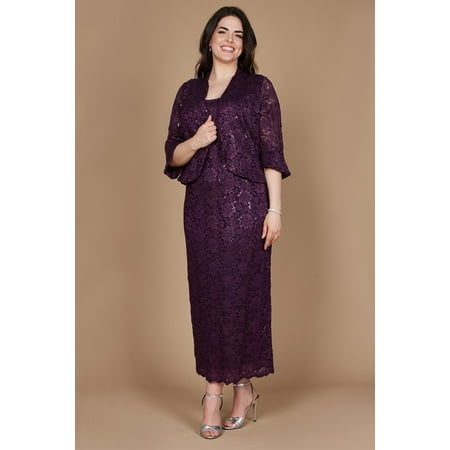 R&M Richards Long Plus Size Formal Dress 9896W