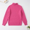 thumbnail image 2 of Mercatoo Cable Knit Turtleneck Sweater for Girls Long Sleeve Comfy Solid Pullover Shirt Kids Fall Winter Warm Soft Tops, 2 of 7