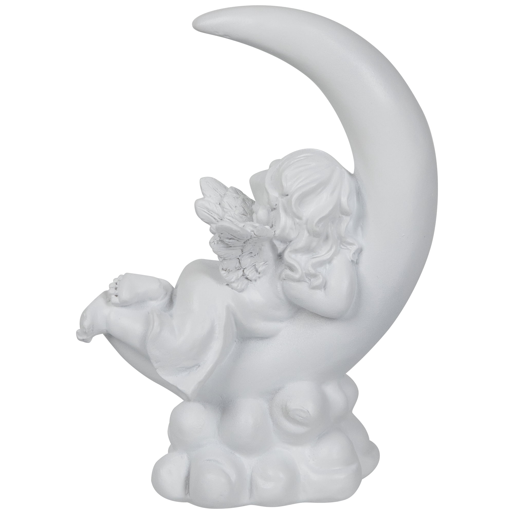 Northlight Girl Cherub Laying on Crescent Moon Statue - 7.25"