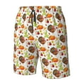 thumbnail image 5 of Kdxio Thanksgiving Turkey Pattern Mens Casual Shorts - Drawstring Summer Beach Sports Shorts for Men, 5 of 9