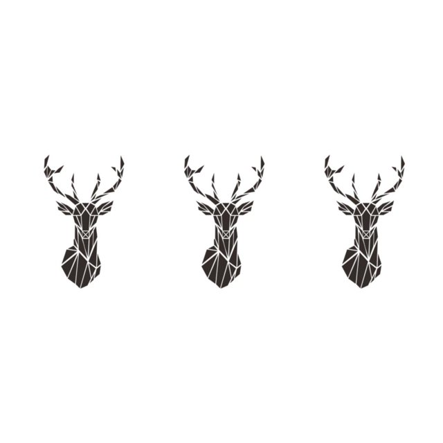 relayinert Easy To Paste And Remove 3D Deer Head Mirror Wall Sticker For Quick Decor Updates Living Space black L 3Set