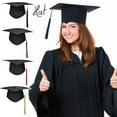 thumbnail image 4 of Graduation Mortarboard - Master's Fitted Black Cap Accessory - Academic Hat N9K0, 4 of 8