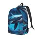 thumbnail image 1 of Disketp Colorful Ocean Whale print Canvas Backpack Lightweight Travel Daypack Student Rucksack Laptop Backpack-Medium, 1 of 5