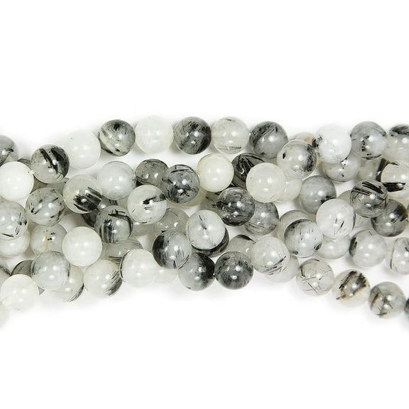 8mm Rutilated Quartz Round Beads Genuine Gemstone Natural Jewelry Making