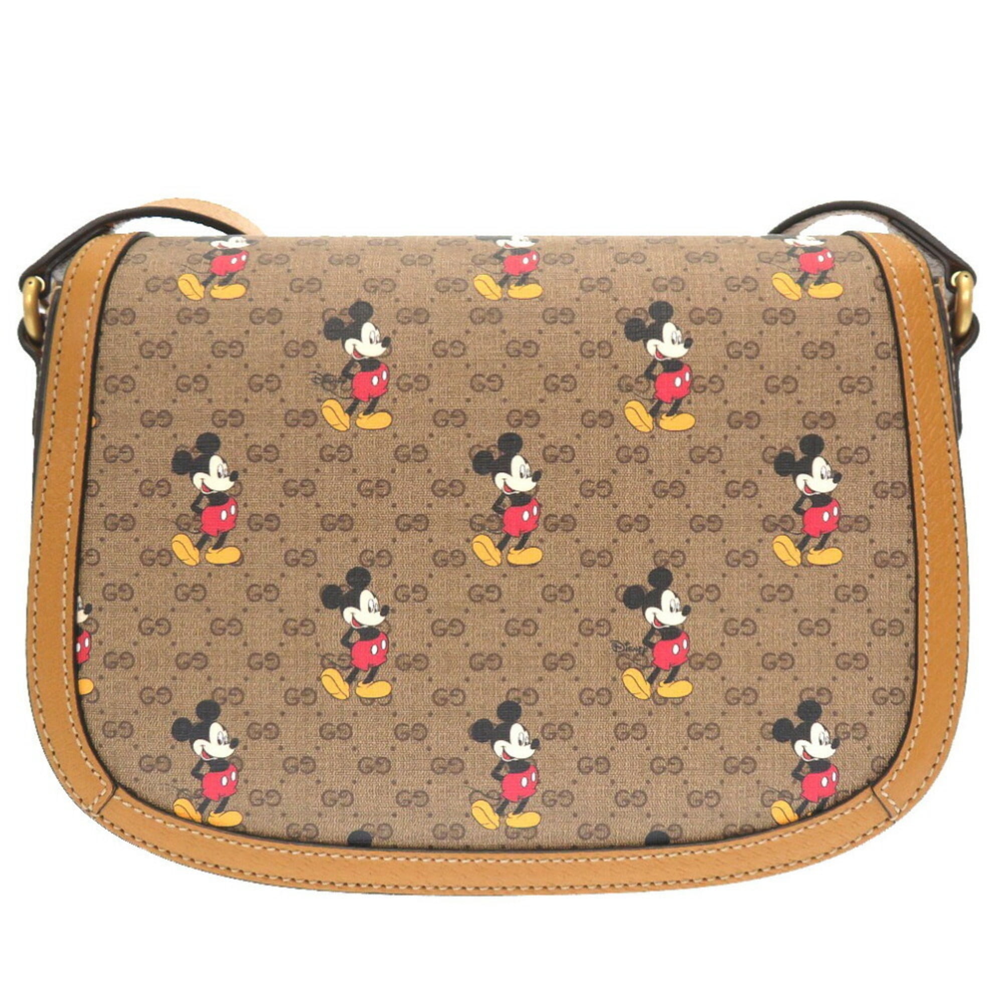 Gucci Pre-owned x Disney GG Supreme Mickey Mouse Round Crossbody Bag - Brown