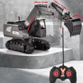 thumbnail image 5 of Holiday Deals karymi Remote Control Excavator RC Toy 1:20 RC Excavator Toy Alloy Construction Tractor,5 Channel Rechargeable RC Truck with Lights Sounds 2.4Ghz Transmitter Toys Age 6-8, 5 of 6