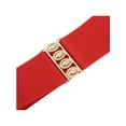 thumbnail image 2 of Cinturones elásticos vintage de moda para mujeres INSPIRE CHIC, con hebilla interlock, banda elástica para vestidos y abrigos 65x6cm/25.6x2.4" Rojo, 2 of 7