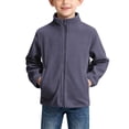 thumbnail image 2 of HAiming Boys Kids Plush Jackets Sleeveless Full Zip Stand Collar Solid Color Outerwear Soft Coat Fall Trendy Clothes, 2 of 3