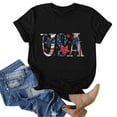 thumbnail image 4 of Tops de verano para mujer Día de la independencia Estampado de vacaciones Manga corta Cuello redondo Casual Loose Fit Graphic Tees Pompotops  hkajfhjk469086, 4 of 4