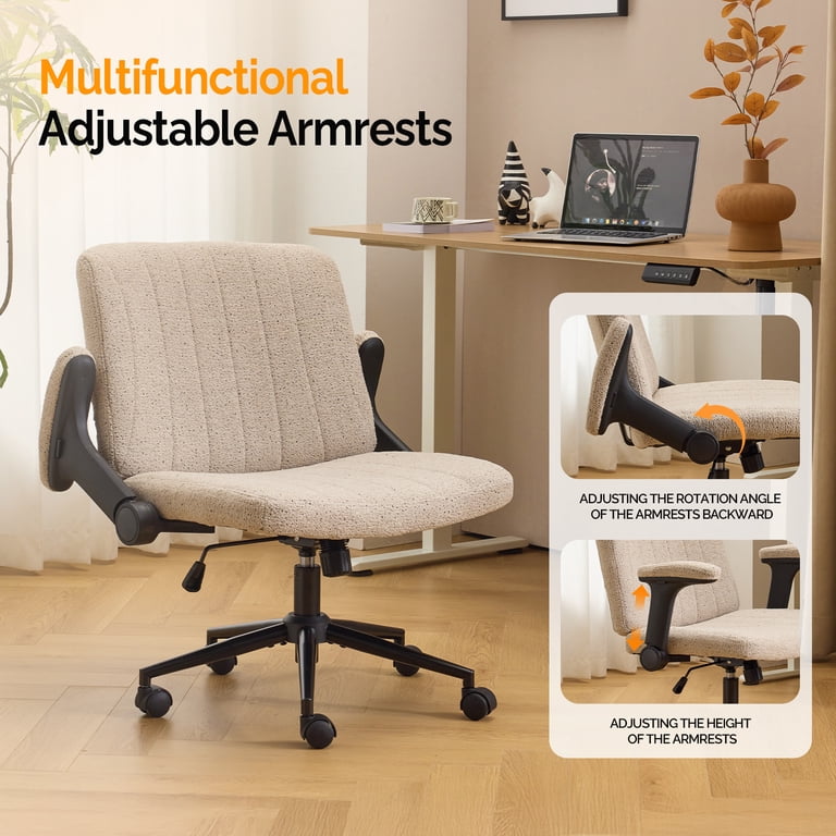 Ktaxon Office Chair, Flip-Top Armrest Desk Chair on Metal Star
