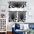 thumbnail image 2 of Abstract Plaid Kitchen Curtains Valances and Tiers Set of 3 Twisted Black White Checkerboard Tier Curtains and Valance with Rod Pocket for Small Windows, 27.5"x24", 2 of 9