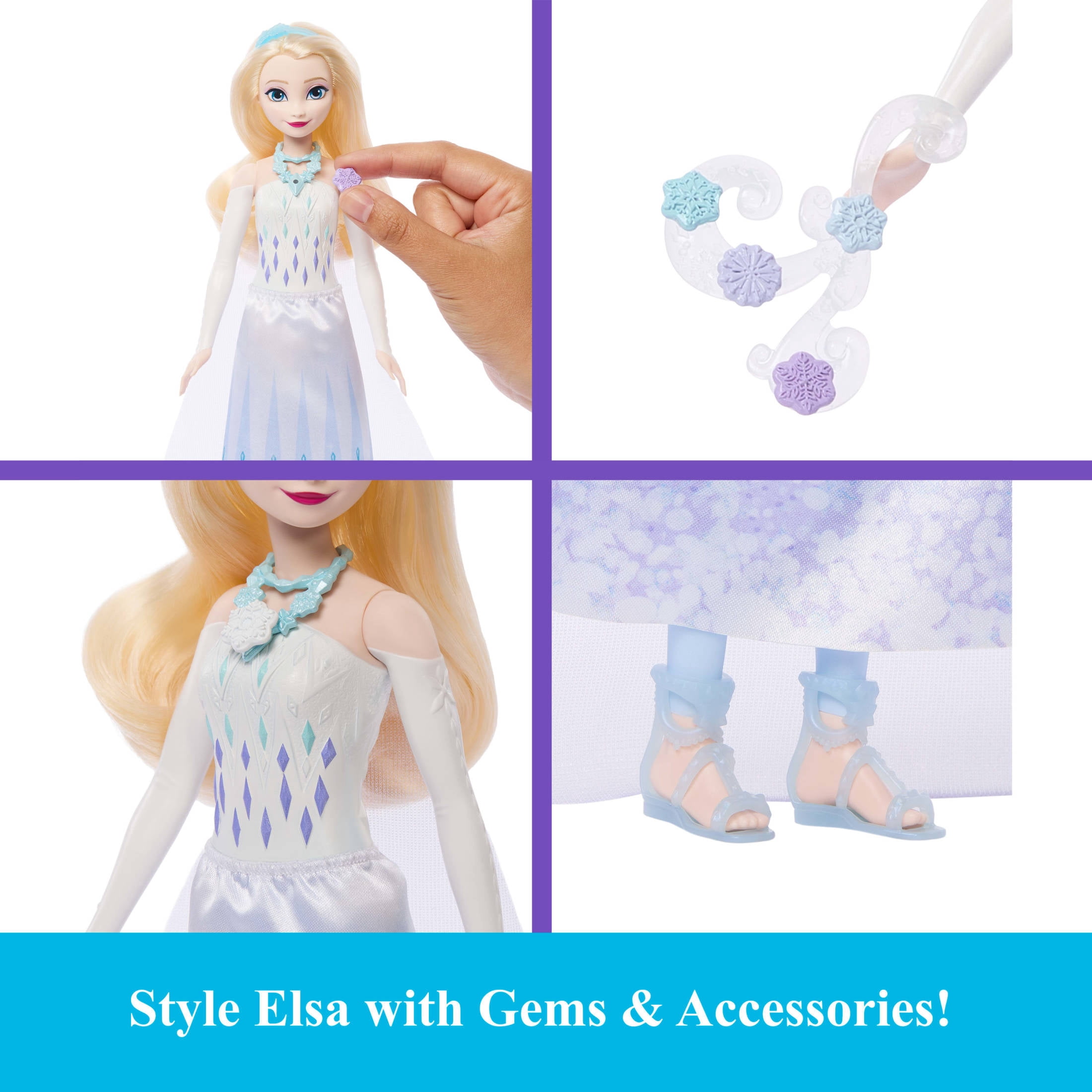 Disney Frozen Jewel Reveal Elsa Fashion Doll with 8 Surprises Including Gem Box & Accessories