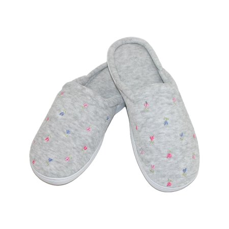 

Isotoner Terry Scalloped Embroidered Clog Slippers (Women)