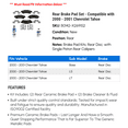 thumbnail image 2 of Rear Brake Pad Set - Compatible with 2000 - 2001 Chevy Tahoe, 2 of 2