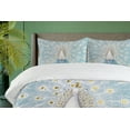thumbnail image 4 of Ambesonne Peacock Duvet Cover Sets, Nature Ornate, 2-Queen, Yellow Pale Blue, 4 of 7