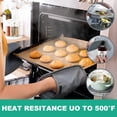thumbnail image 2 of KY Silicone Pot Holders Sets: Heat Resistant Oven Hot Pads with Pockets Non Slip Grip Large Potholders for Kitchen Baking Cooking | Quilted Liner | 9.8 x 7.6 Inches | Gray | Pack of 2, 2 of 6