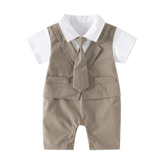 Youmylove Infant Romper Bodysuit Baby Boy Gentleman White Shirt Vest Bowtie Tuxedo Onesie Jumpsuit Overall Romper Infant Boy Romper For 9-12 Months