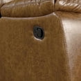 thumbnail image 3 of Kius Manual Recliner Chair-Brown Faux Leather-Pillow Top Arms, 3 of 6