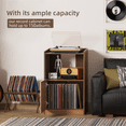 thumbnail image 5 of JOINICE  Mid Century Modern Record Player Cabinet, Vinyl Storage and Charging Station(Walnut）, 5 of 8