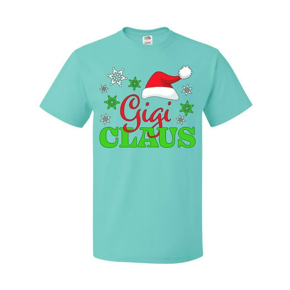 Inktastic Gigi Claus with Christmas Santa Hat and Snowflakes T-Shirt