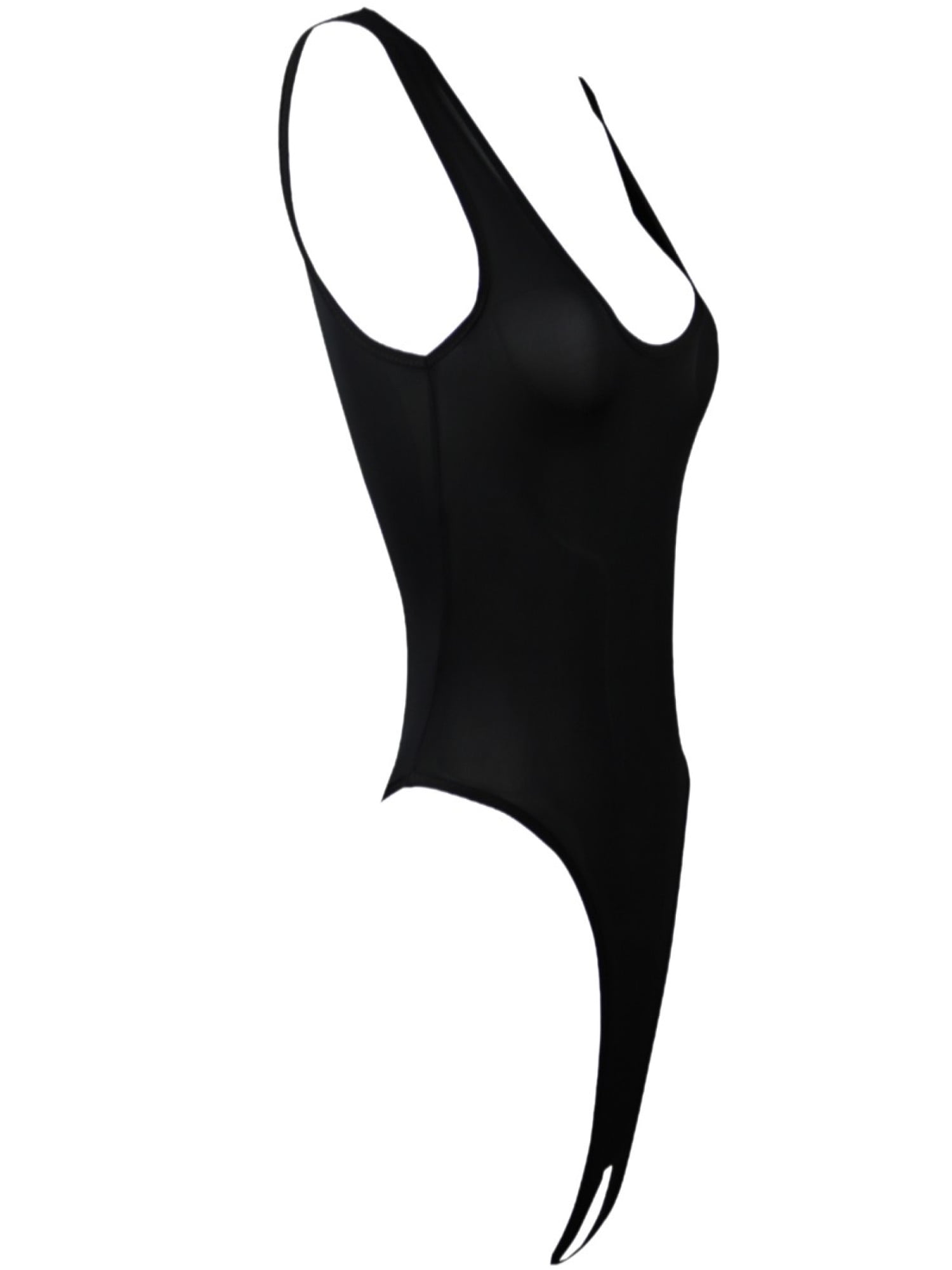 MSemis Women Stretch High Cut Thong Leotard Bodysuit Swimwear Bikini  Crotchless Underwear 