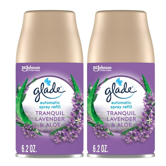 Glade Automatic Spray Refill, Air Freshener, Tranquil Lavender & Aloe, 2 Refills, 2 x 6.2 oz
