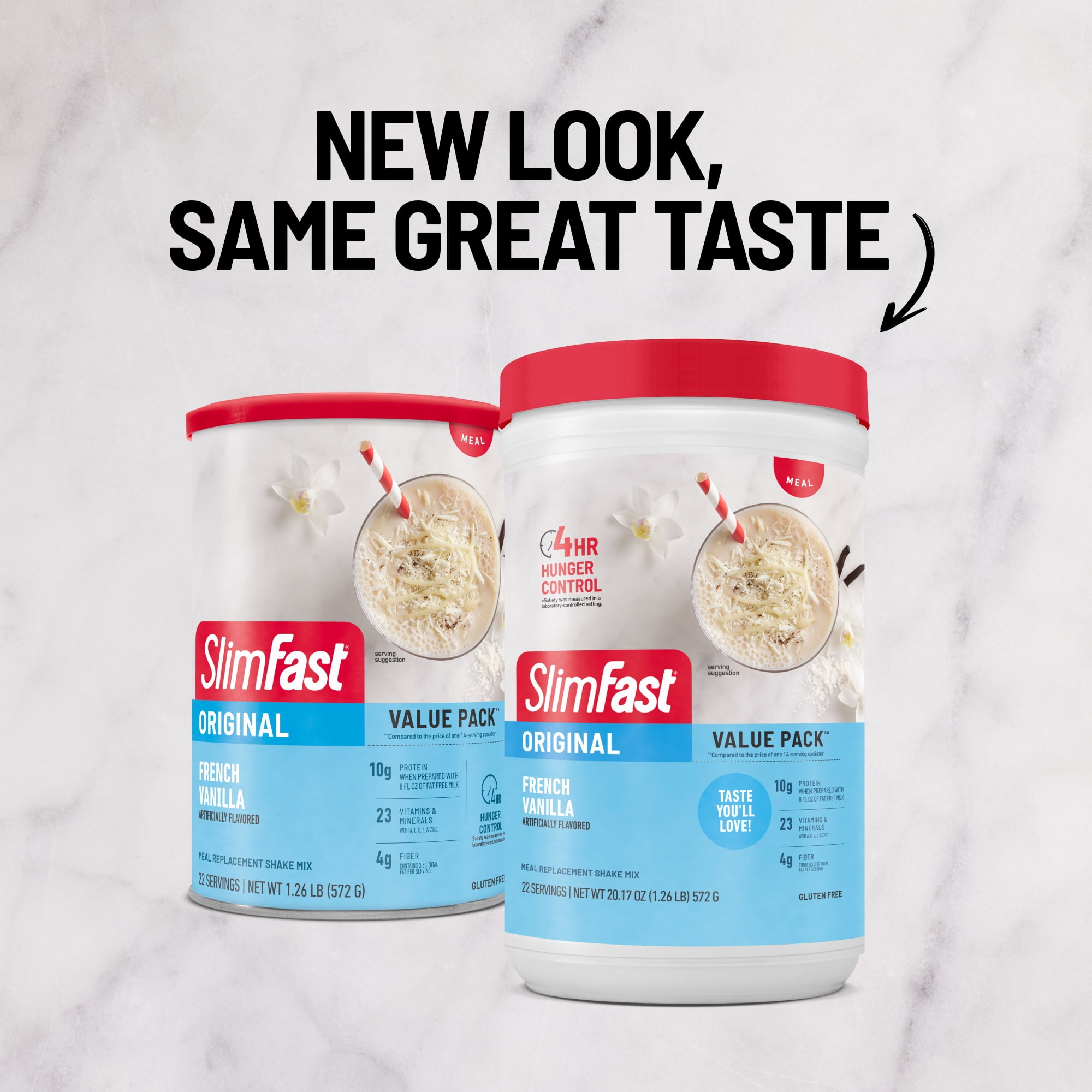 SlimFast Original French Vanilla Meal Replacement Shake Mix, 10g Protein, 22 Servings