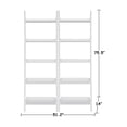 thumbnail image 5 of Lean To Shelf Units With 5 Shelves in Linen White - Set of 2 Pieces, 5 of 6