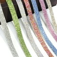 thumbnail image 7 of Sylvtty 3 Rolls Rhinestone Ribbon Self Adhesive Faux Crystal Strips Elegant Decorative Trim Roll for DIY Crafts Clothes Shoes Sparkling Embellishment Tape, 7 of 7