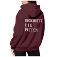 thumbnail image 6 of Conairie Womens Zip Up Hoodies Fashion Letter Printed Sweatshirts Loose Fit Casual Comfortable Fall Winter Outfits Y2K Clothes Track Jackets with Pockets Red XXXL, 6 of 8