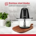 thumbnail image 3 of Holstein Housewares Electric Food Chopper – 1.9 QT, 8 Cup, Black, High-Powered Mini Food Processor with Glass Bowl for Chopping, Dicing & Blending, Compact & Easy to Use for Quick Meal Prep 250W, 3 of 9