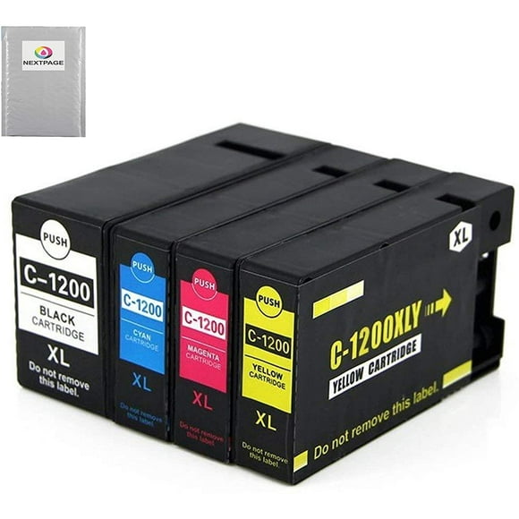 TRAHOO-4 Pack PGI-1200XL Ink Cartridges Replacement for Canon PGI-1200 XL 1200XL Ink Cartridge Work with MAXIFY MB2020 MB2120 MB2320 MB2720 MB2050 MB2030 Print...