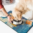 thumbnail image 2 of Dog Food Mat for Pet Dog Food Mat, Dog Mat for Food and Water, Pet Dog Cat Bowl Mat, Anti-Slip Reusable Water Bowl Mat with Abstract Oil Painting Orange,17inx30in, 2 of 7