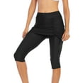 thumbnail image 5 of FANNYC Women's Swim Skirted Capris Active Athleic Leggings with Skirt Rungning Skort Sun Protective Swim Skirted Sport Leggings, 5 of 7