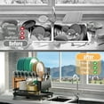 thumbnail image 5 of Riousery 2-Tier Stainless Steel Dish Rack with Auto Drainage System, Kitchen Dish Drainer, Utensil Holder, Cutting Board Holder, Black, 5 of 8