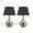 Mercury/Black, variant on Aspen Creative 40027, Two Pack Set 23" High Modern Glass Table Lamp, Turquoise with Antique Red Copper Base and Hardback Empire Shaped Lamp Shade in White, 14 1/2" Wide