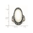 thumbnail image 6 of Stainless Steel Antiqued & White Cat's Eye Size 8 Ring, 6 of 7