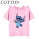 thumbnail image 3 of 2024 Disney Anime Stitch Moda Verano Niños Múltiples Dibujos Animados Algodón Camisetas Cuello Redondo Casual Manga Corta Estampado Patrón, 3 of 5