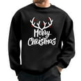 thumbnail image 3 of XDZJLR Christmas Crewneck Sweatshirt Men Autumn Winter Tops Xmas Graphic Vacation Themed Part Printing Hoodless Long Sleeve Pullover Mens Sweatshirt Black L, 3 of 3
