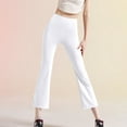 thumbnail image 2 of biudgviw Womens Yoga Pants High Waisted Workout Flare Pants Lightweight Casual Slim Fit Athletic Bootcut Cropped Trousers, 2 of 7