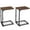 Walnut, variant on Melocadol C-Shaped End Table, C Shaped Under Couch Slider, Small Side Tables with Metal Frame, Adjustable Feet, for Living Room, Bedside, Sofa, TV Dinner, Recliner, Dark Brown