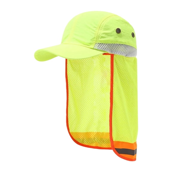 COOLHOOD High Visibility Reflective Hat For Sanitation Workers Fluorescent Color Design With Neck Shield for Sun Protections