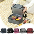 thumbnail image 1 of Xihbxyly Bolsa Térmica para Almuerzo, Diseño de Doble Compartimento, Impermeable y Resistente Al Desgarro, Mantiene La Comida Fresca Durante 8 Horas, Bolsa Térmica Portátil, Ideal para Viajes, Picnic, 1 of 7