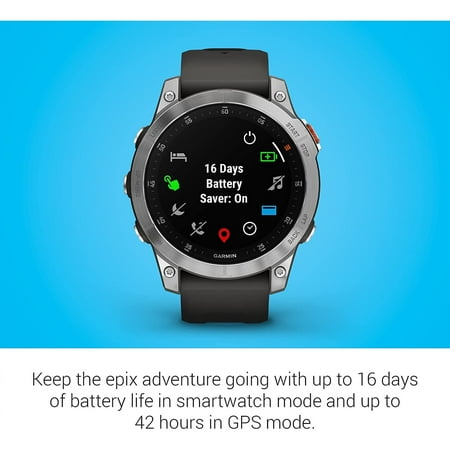 Garmin - epix (Gen 2) GPS Smartwatch 33mm Fiber-reinforced polymer - Steel