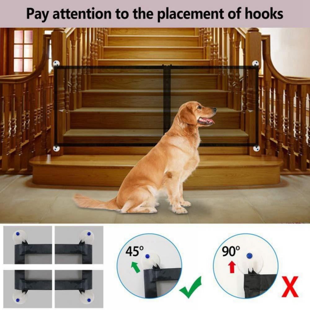 Grayghost Pet Safety Gate Portable Folding Mesh Magic Gate For Dogs Magic Dog Gate Ingenious Mesh Dog Fence For Indoor And Outdoor Safety 28 70
