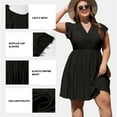 thumbnail image 3 of SHEWIN Women's Plus Size Dress Lace V Neck Ruffle Cap Sleeve Embroidery Hollow Out A Line Dress, 3 of 9